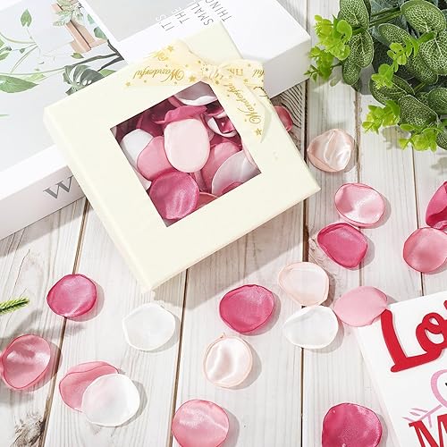 Miniatura 10 de Whaline 400 pétalos de rosa de seda vintage verde dorado champán pétalos de flores artificiales pétalos de dispersión para el día de San Valentín