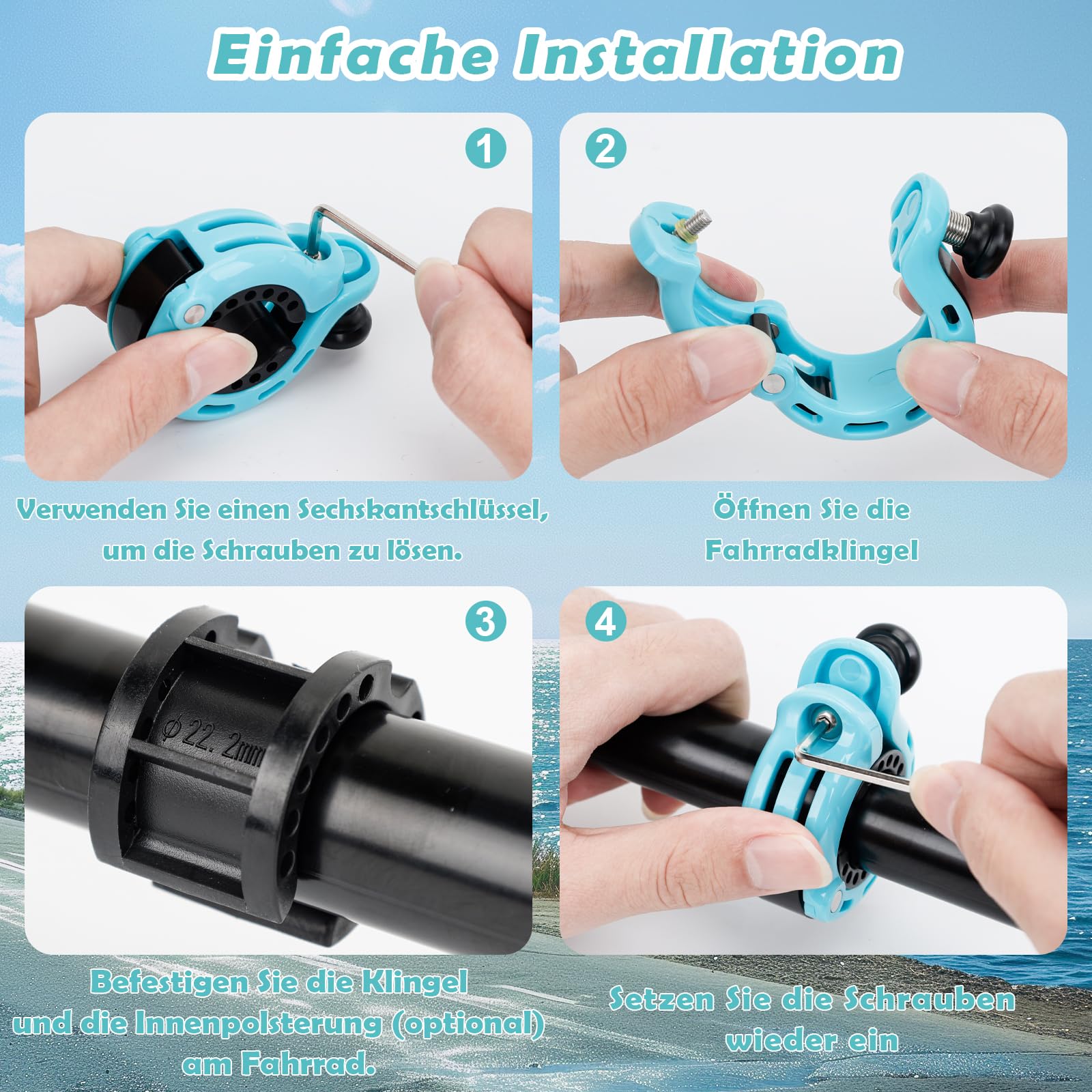Fietsbel Mini Ping Kunstof Compact 2 Wit/Zwart Widek