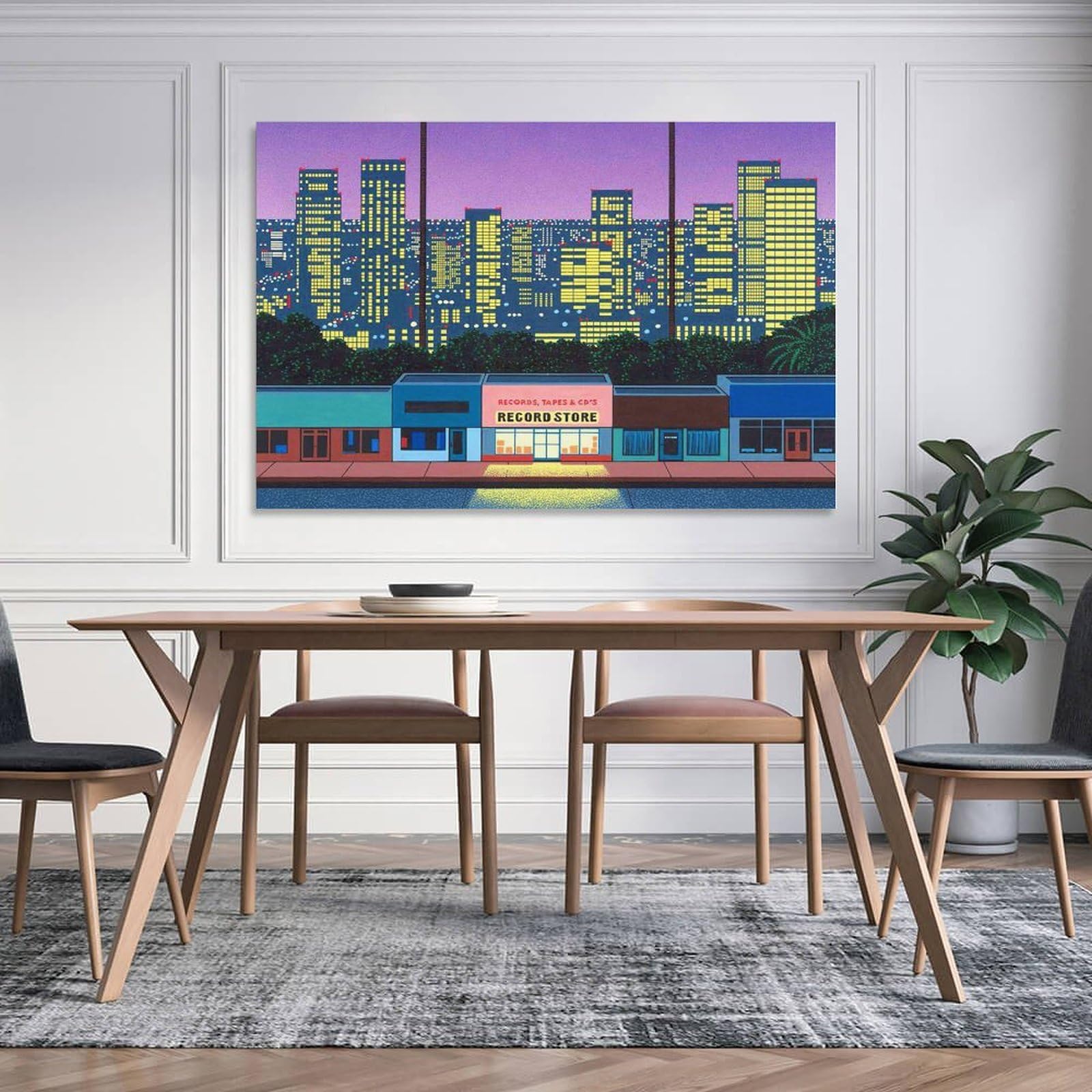 Amazon.co.jp: イラストレーター 永井博 アートポスター 80年代シティ