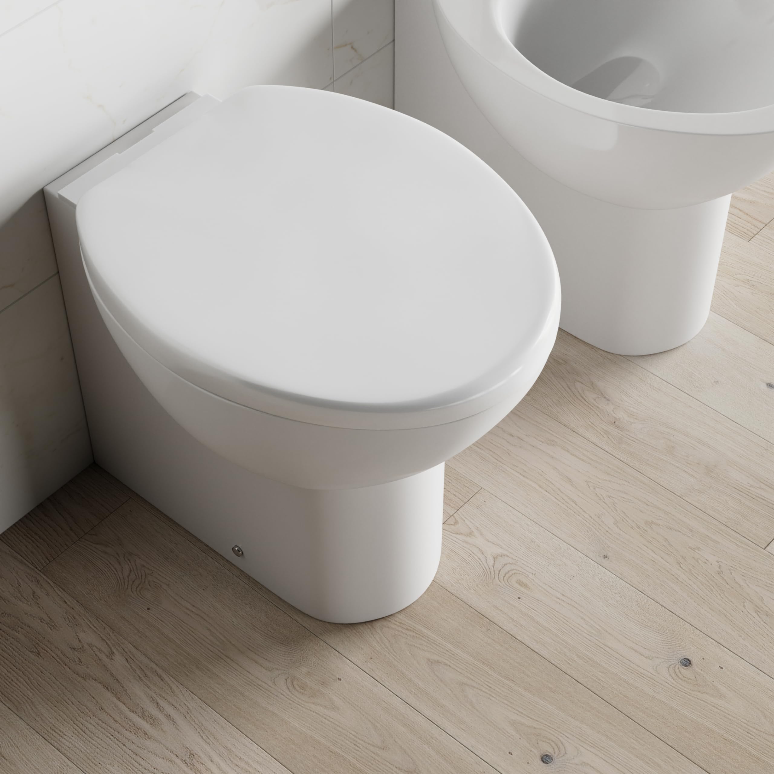 Ceramica Filomuro Vaso Bidet Sedile Copri-wc Mod. Doha Bianco Lucido