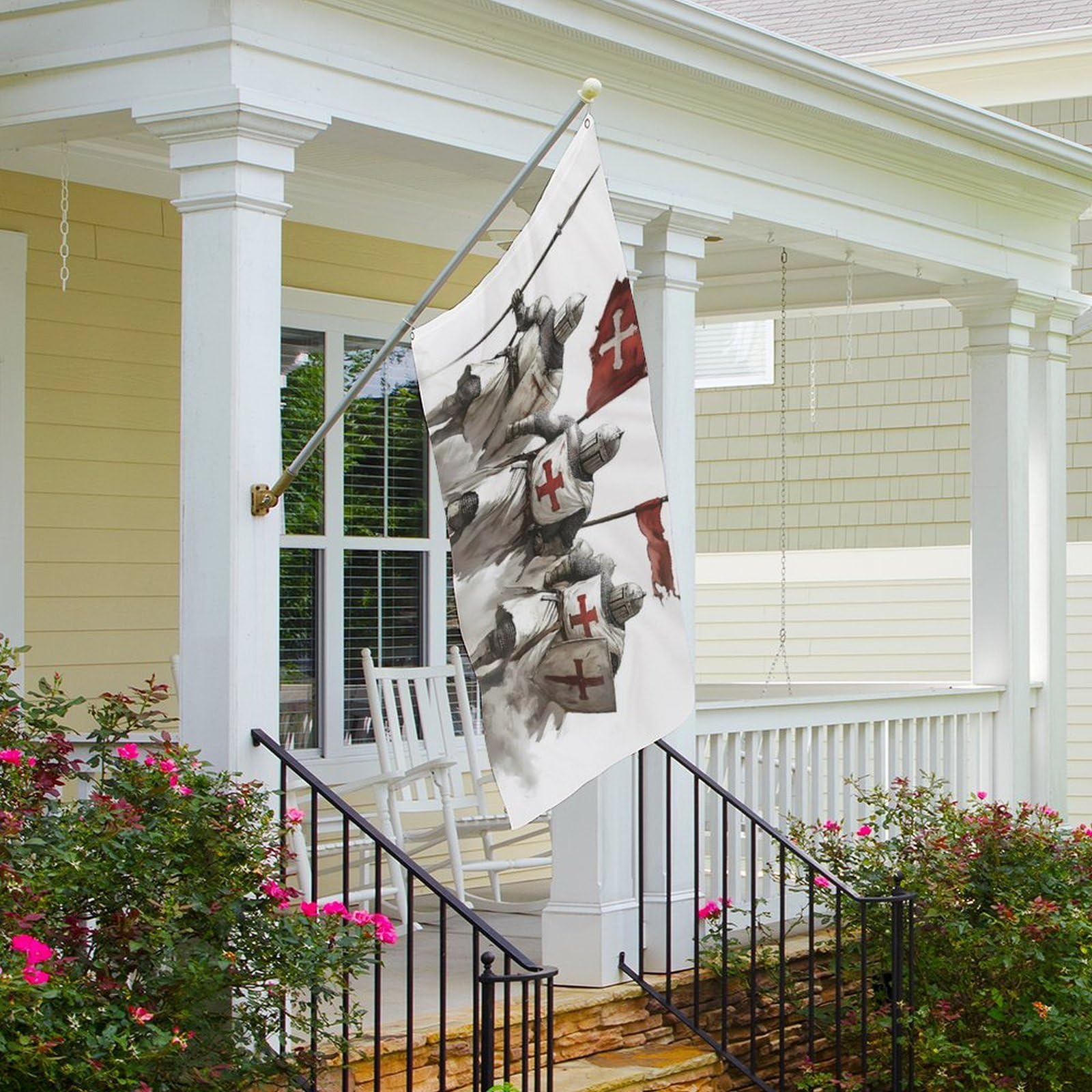 Knights Templar Multifunctional Garden Flag Printed Welcome House Flags Memorial Day Banners for Yard Outdoor - Image 6