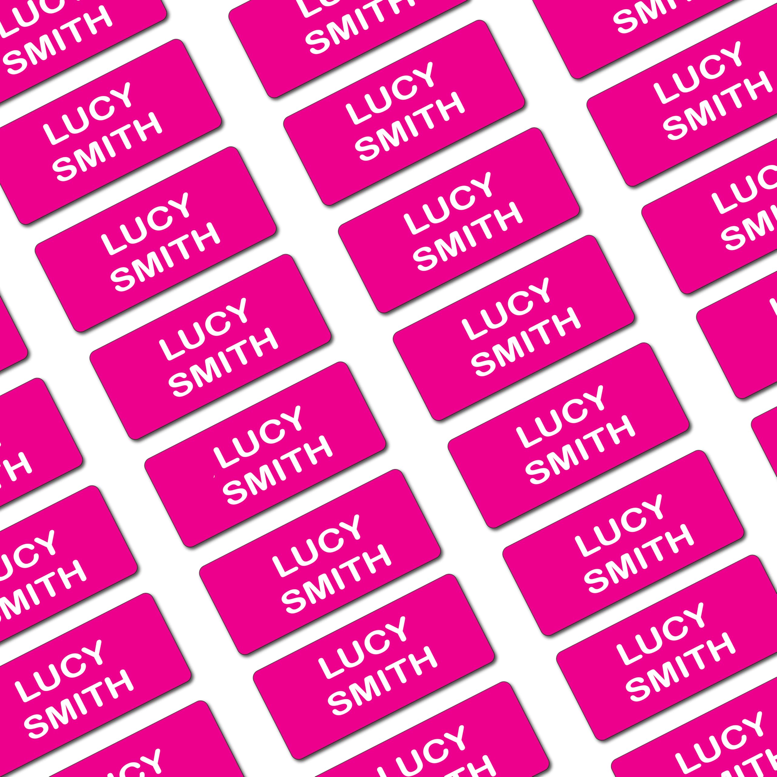 70 Pink Personalised Stick On Name Labels for Clothes Kids, No Iron Just Peel and Stick! Suitable for School Uniform, Name Tags, Care Home, Nursery's, Washing Machine Proof, Dishwasher Proof, Kids