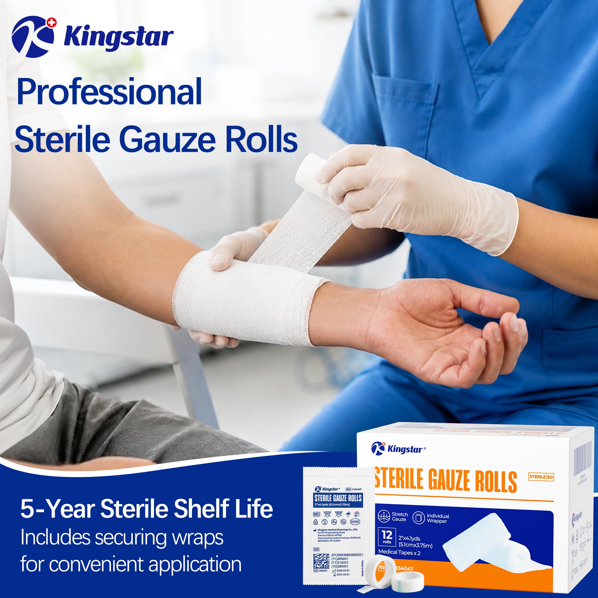 Sterile Gauze Roll 2 in x 4.1 Yards, First Aid Gauze Bandage, 12 Rolls — Amazon image 6