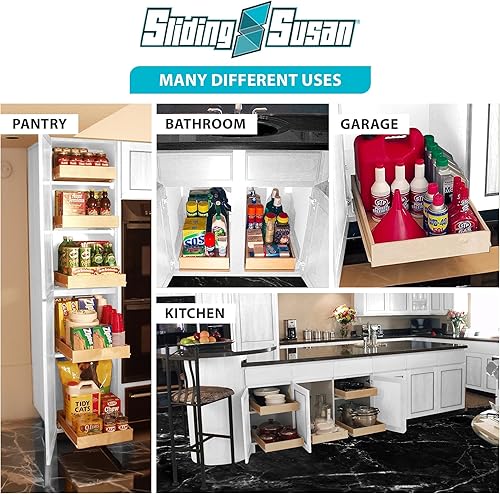 Miniatura 6 de SlidingSusan Organizador de cajones extraíble para armarios de cocina, cajones de madera de cierre suave para cocina, totalmente montado,