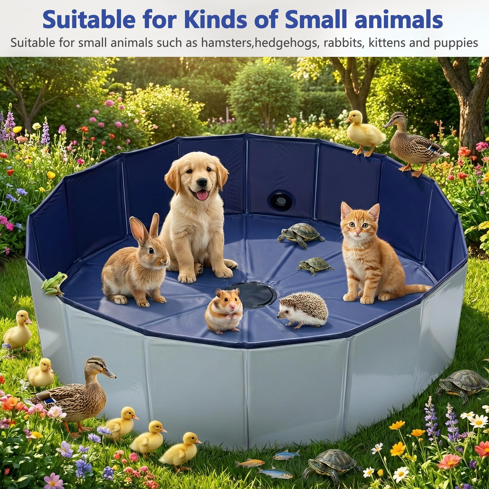 Recinto per piccoli animali da esterno 100x30 cm impermeabile pieghevole vasca da bagno portatile