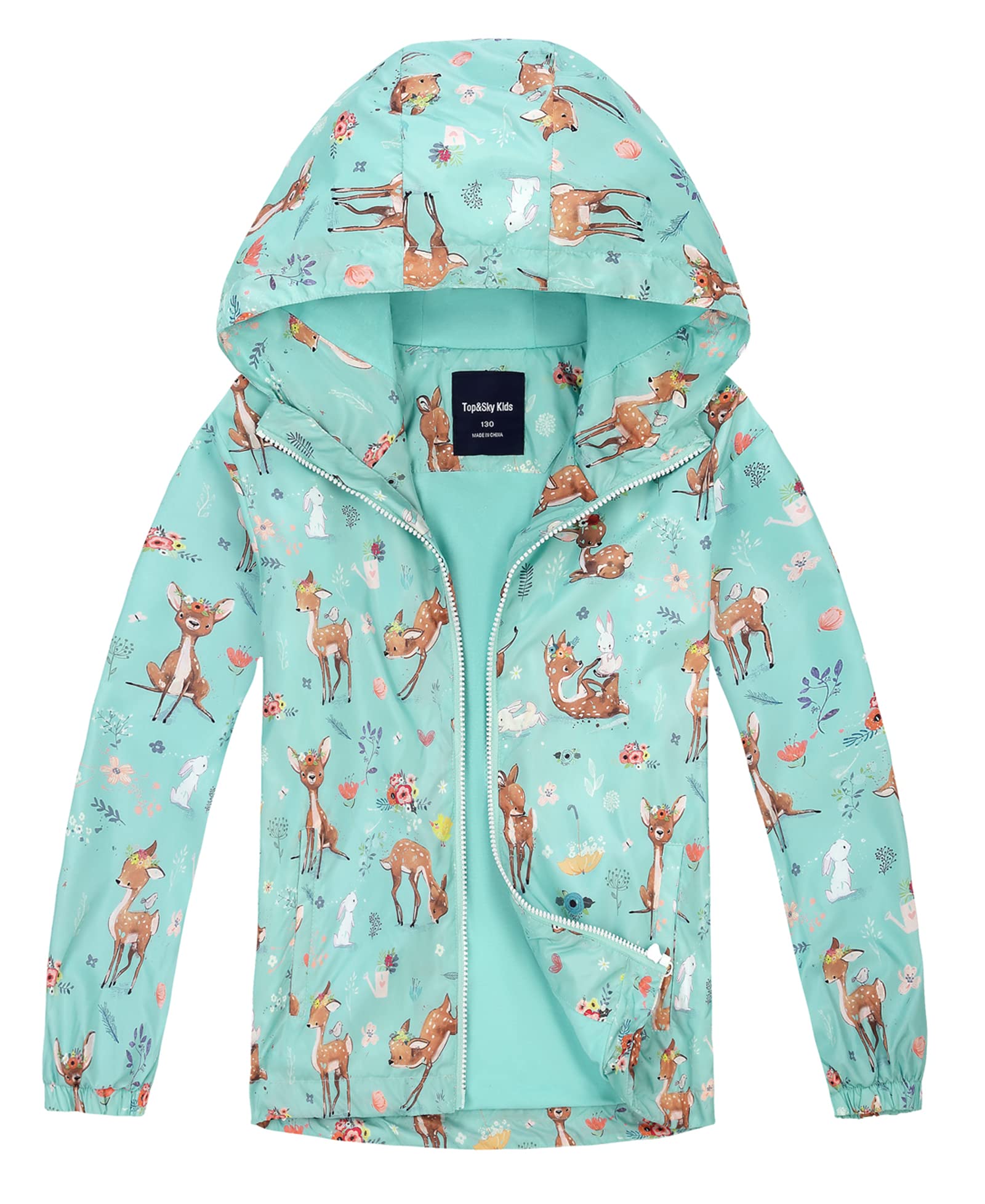 Boys Girls Rain Jackets Hooded Waterproof Lightweight Cotton Lined Rainwear Windbreakers Raincoats for Kid