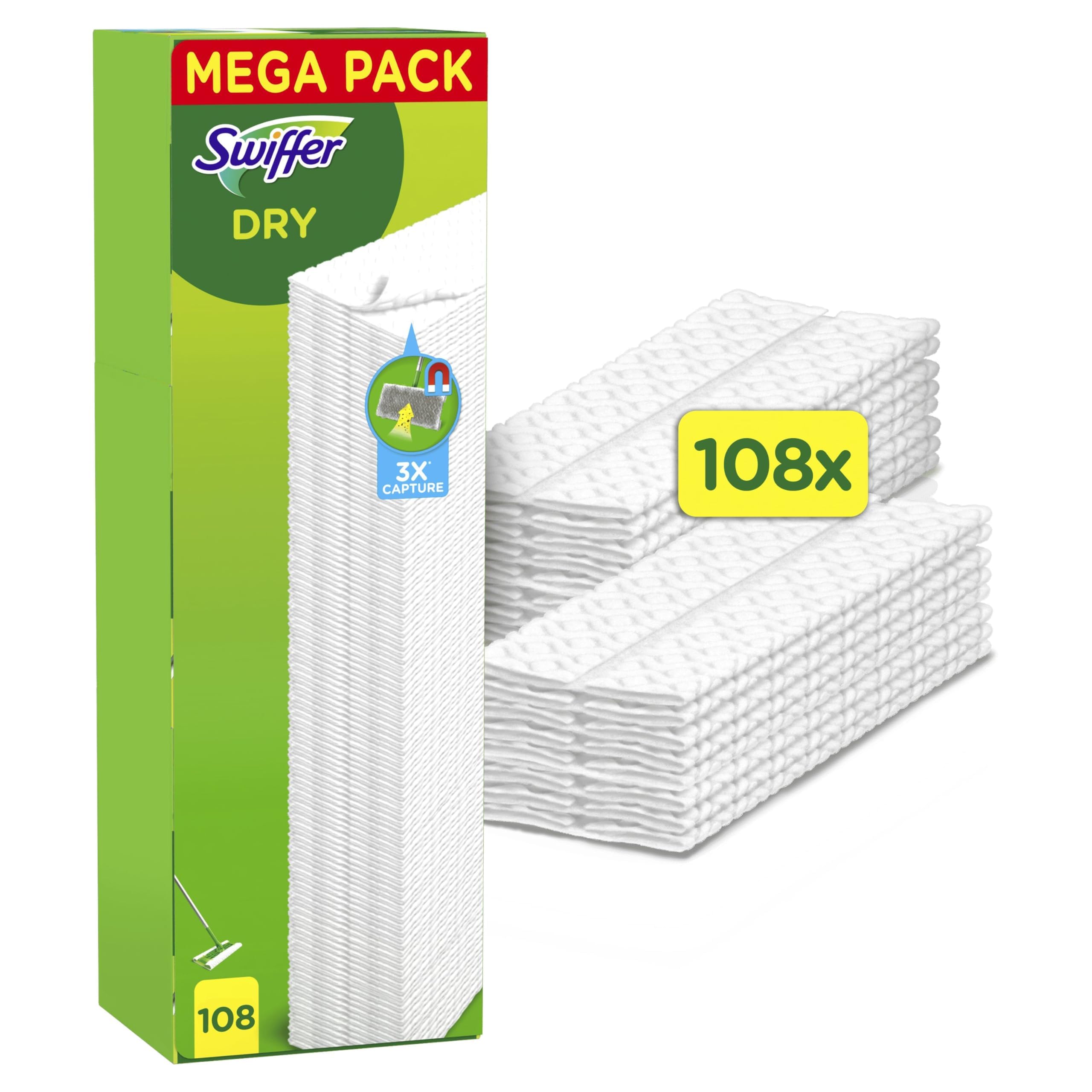 Swiffer Dust Catcher Mop Refills Dry Wipes 108x, Catches And Retains 3X More Dust, Dirt And Hair Than A Classic Broom
