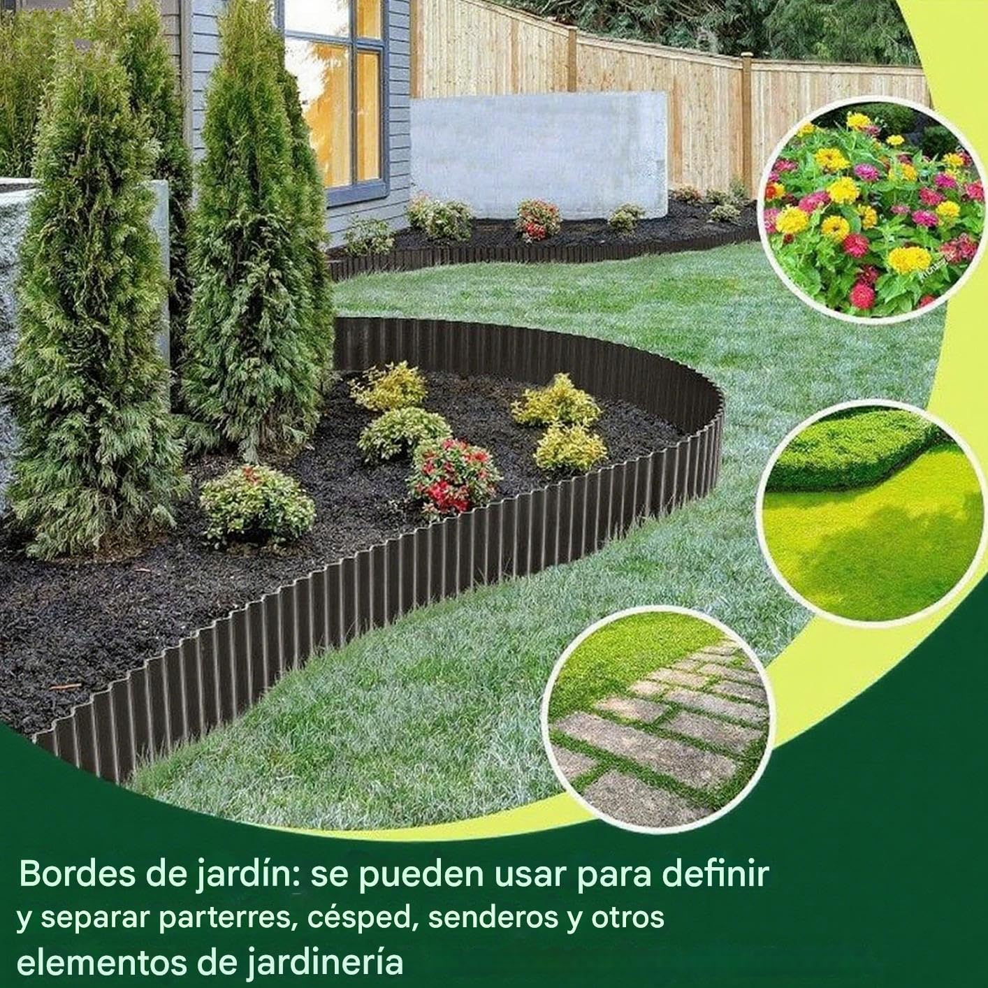 Bordillo de Paisajismo Bloques Corrugados Flexibles, Vallas, Muro Pala