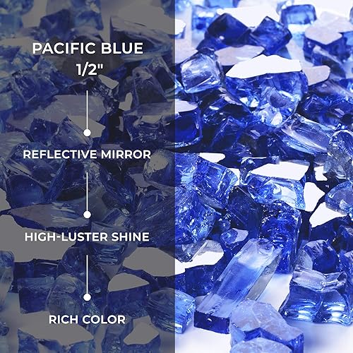 Miniatura 4 de Outland Living Rocas de vidrio templado de 12 pulgada  Pellets para fogata para interiores y exteriores, chimeneas naturales o de propano, cuencos