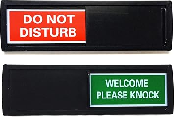 Black Do Not Disturb Sign | SHUTTER CHANGES WHEN YOU PUSH IT | For Home, Offices,Hotels, Hospitals Dont Disturb, Welcome Signs Also includes double sided tape mounting.
