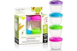 Snack Containers (4 Set) - Small Storage Containers for Food