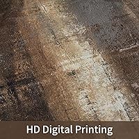 Vista 2 de MitoVilla Juego de 4 cortinas de ducha marrón degradado con alfombras, juego de baño rústico marrón con cortina de ducha y alfombras, juego