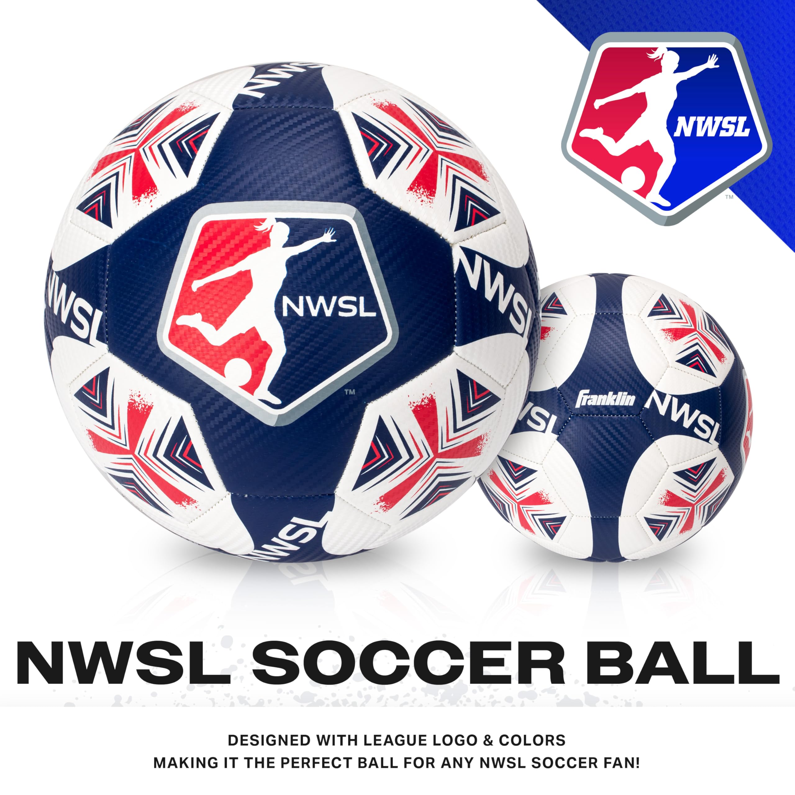 Franklin Sports NWSL Team Soccer Balls - Palloni da calcio per bambini e adulti, per ragazzi e ragazze, ufficiali NWSL Team, disponibili nelle misure ufficiali 5 o mini 1