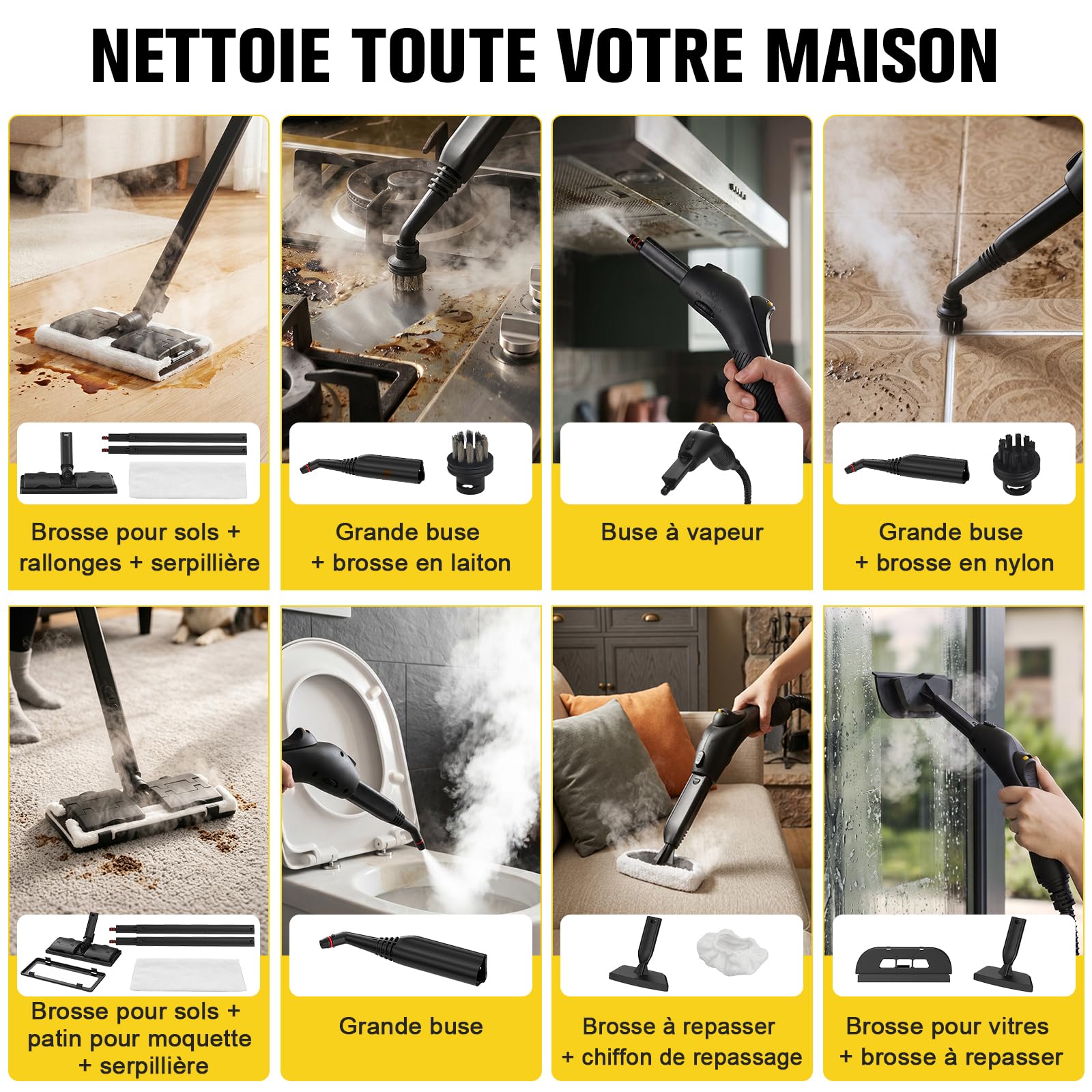 Waitbird Nettoyeur à Vapeur Manuel, 5 Bars, Vapeur 160 °C, 2500 W