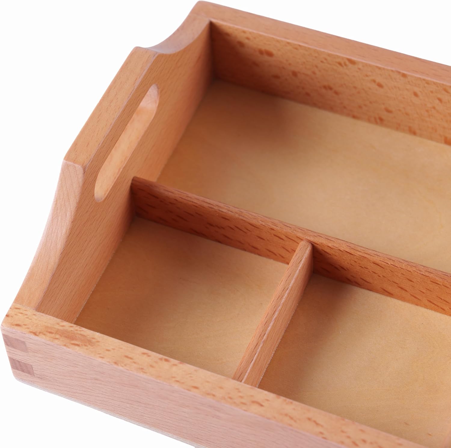 Premium Montessori 3-Compartment Sorting Tray – Solid Beechwood Classification Tray, Practical Life Activity for Sorting, Counting & Fine Motor Skills, Homeschool Classroom Kids Toddlers Ages 3-6