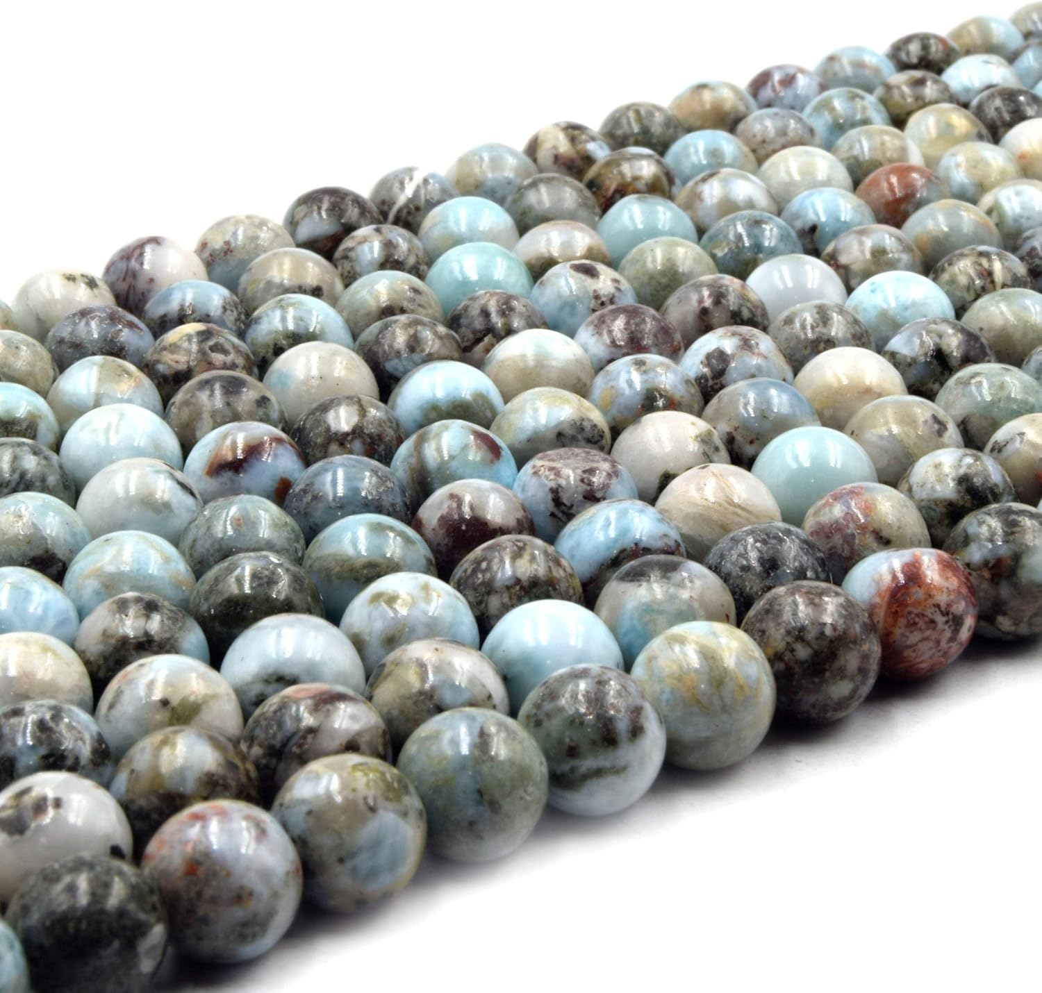 Larimar Beads | Smooth Larimar Round Beads | 6mm 8mm 10mm 8mm