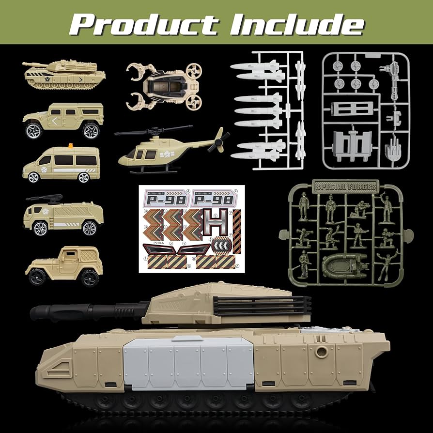 Amazon.co.jp: XDUOYJOY ミリタリー戦車おもちゃセット 陸軍