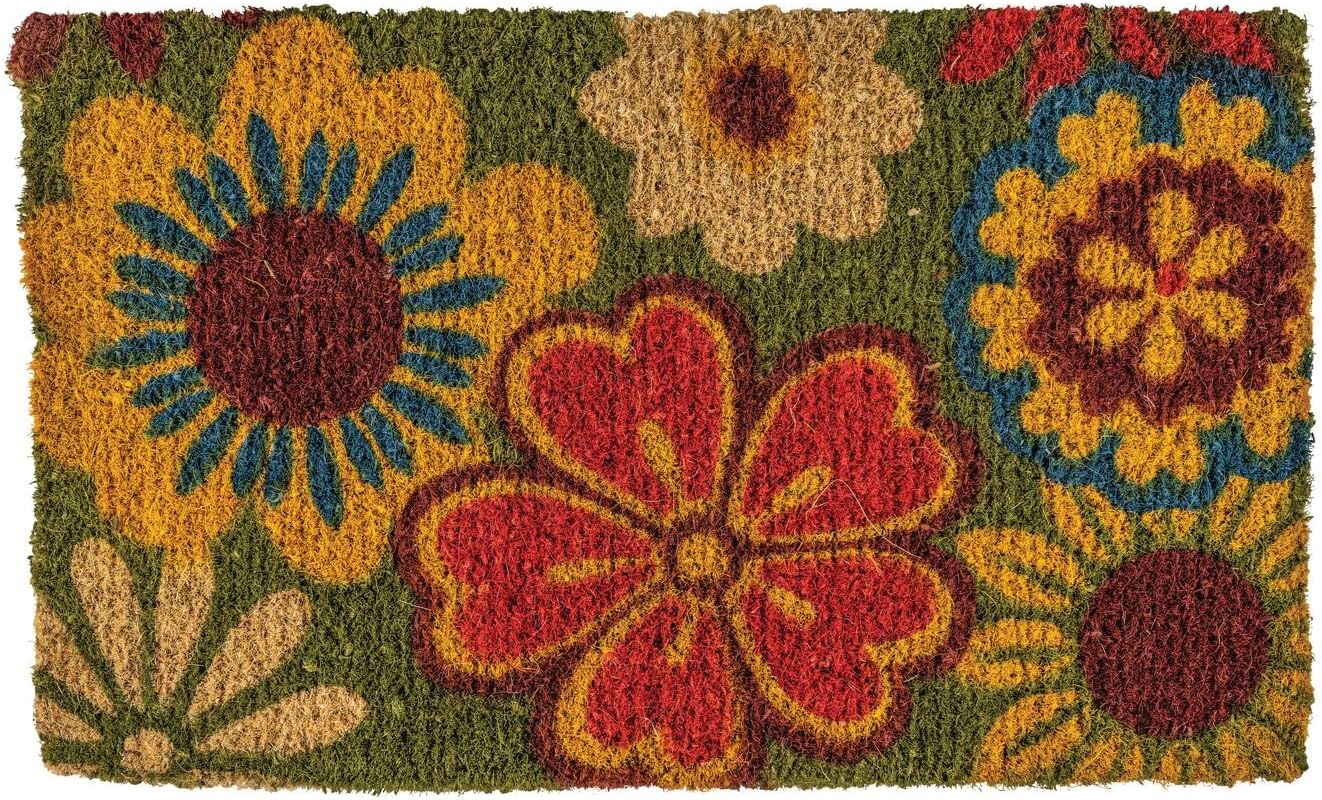 NoTrax, Summer Flowers, Handmade Natural Coir Doormat, Entry Mat for Indoor or Outdoor Use, 18\"x30\", C11 (C11S1830SF) SIMILAR NOT EXACT ITEM 