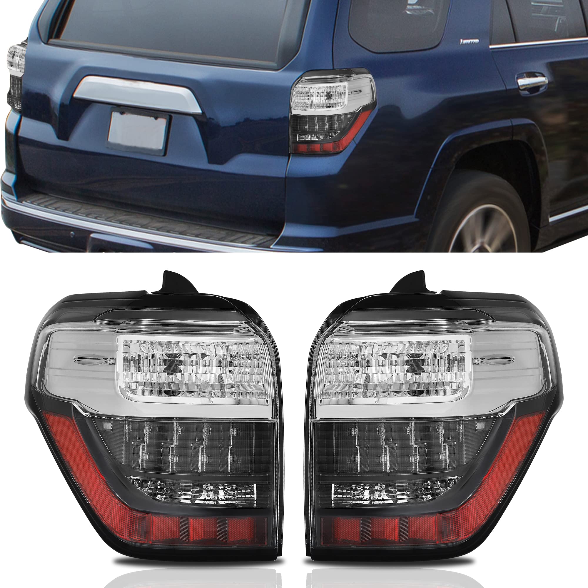 JenuoTail Lights Compatible With 2014-2021 Toyota 4RUNNER, Taillights With Led Sequential Turn Signals/DRL/Brake Lights Rear Lamps Passenger Side And Driver Side