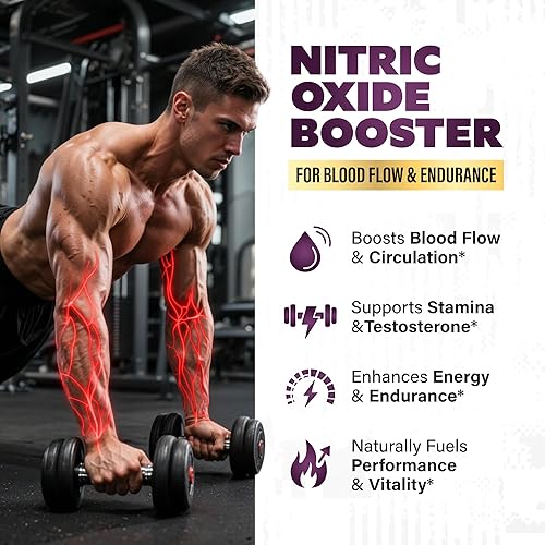 Miniatura 2 de Suplementos de óxido nítrico para hombres, refuerzo de óxido nítrico para flujo sanguíneo, refuerzo de resistencia, energía alfa y resistencia, 90