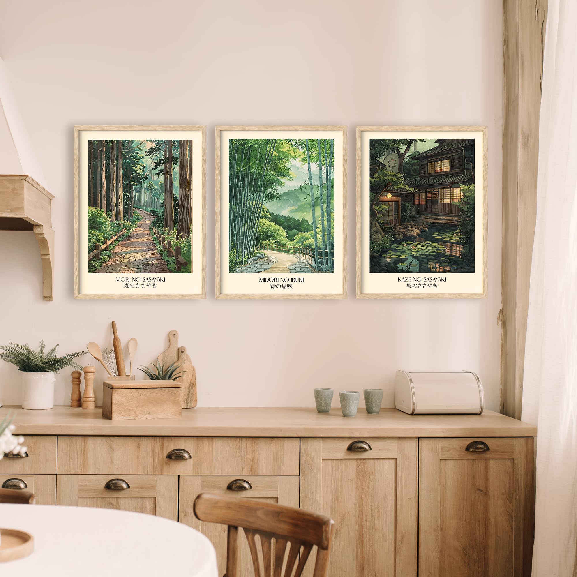 momorin 絵画3点 Amazon.com: Wallbuddy Japanese Landscape Poster Set of 3 - Mori No