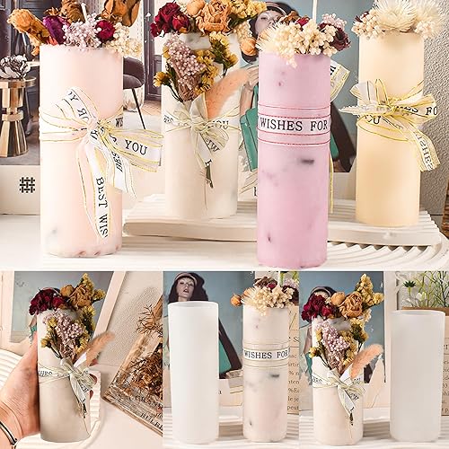 Miniatura 2 de Moldes cilíndricos de silicona para velas en espiral, moldes de fundición de resina de silicona para velas, resina y suministros de manualidades de