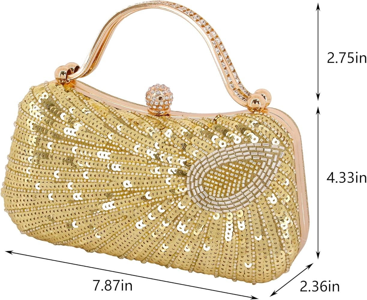 Amazon | Naimo レディース スパンコール イブニングバッグ ピーコック