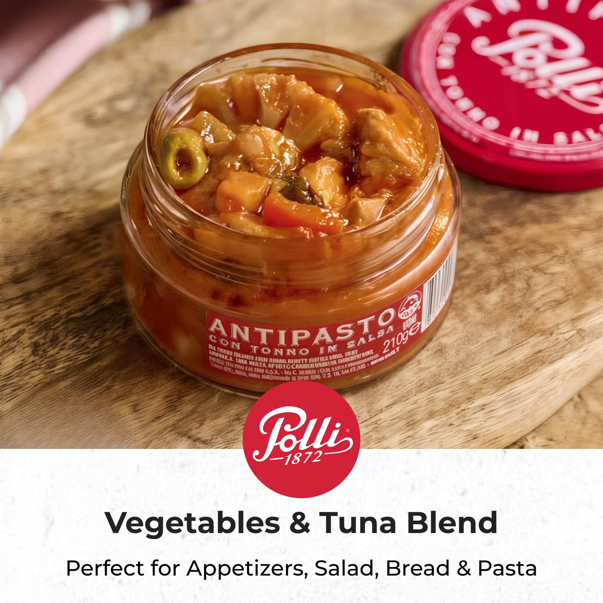 Polli Antipasto With Tuna And Vegetables | Traditional Italian Recipe From Piedmont | Made In Italy - 2 Pack (7.4 oz Each)