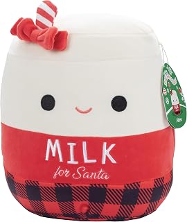 Squishmallows 10" Alten The Milk for Santa - Official Kellytoy Christmas Plush - Collectible Soft & Squishy Holiday Stuffed Animal Toy - Add to Your Squad - Gift for Kids, Girls & Boys - 10 Inch