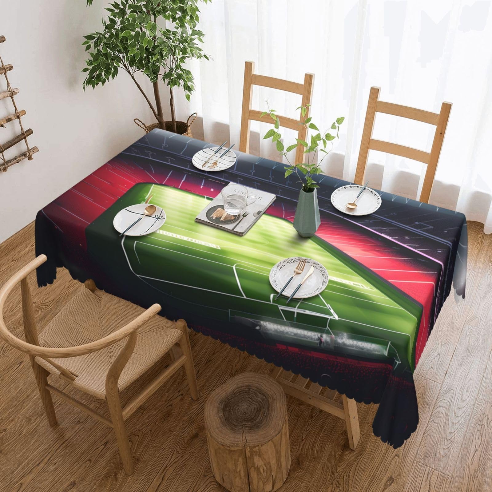 Nappe de football en tissu pour buffet de match et pique-nique