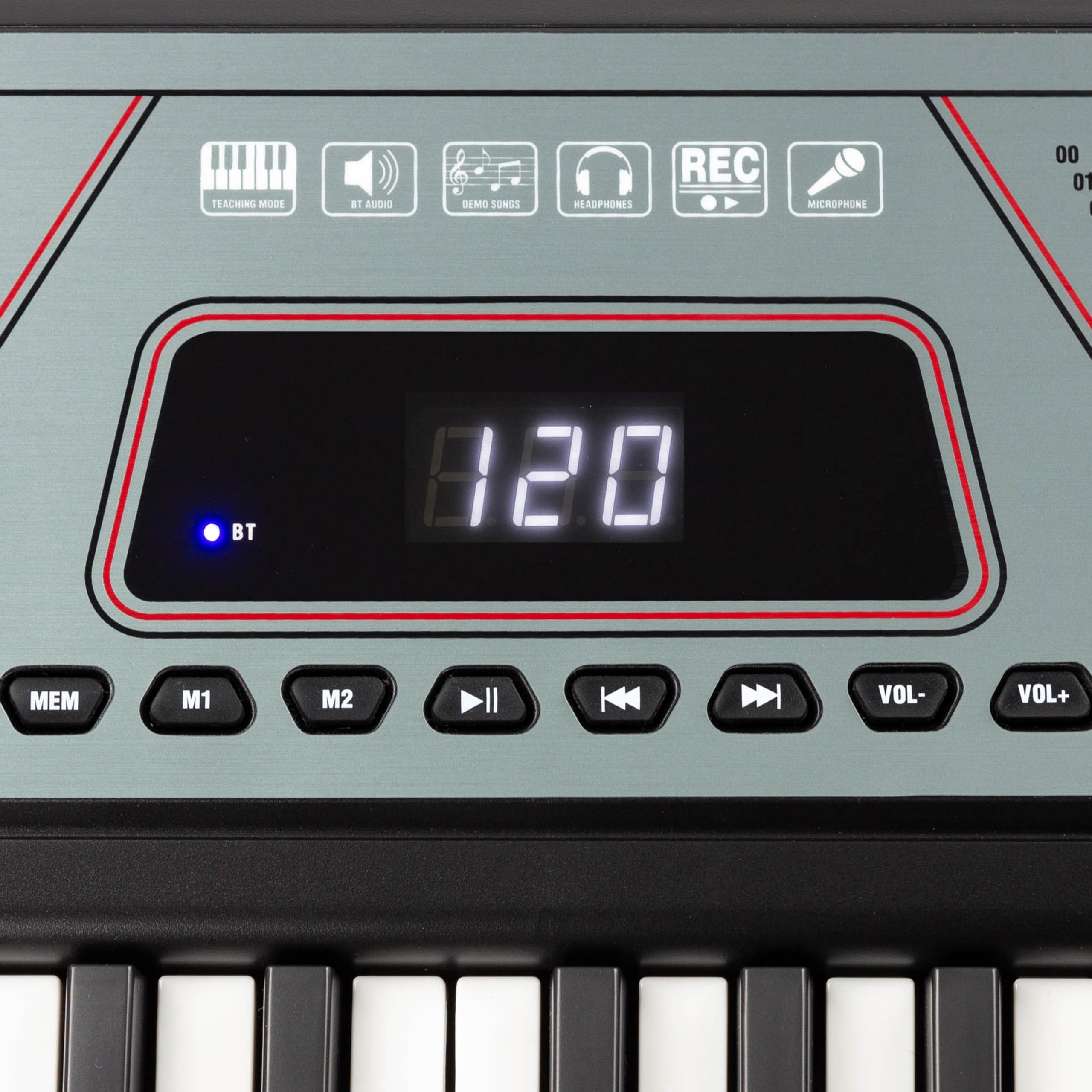 RockJam Tastiera per pianoforte 61 tasti con Pitch Bend, supporto, panchina, auricolare, adesivi per appunti e lezioni