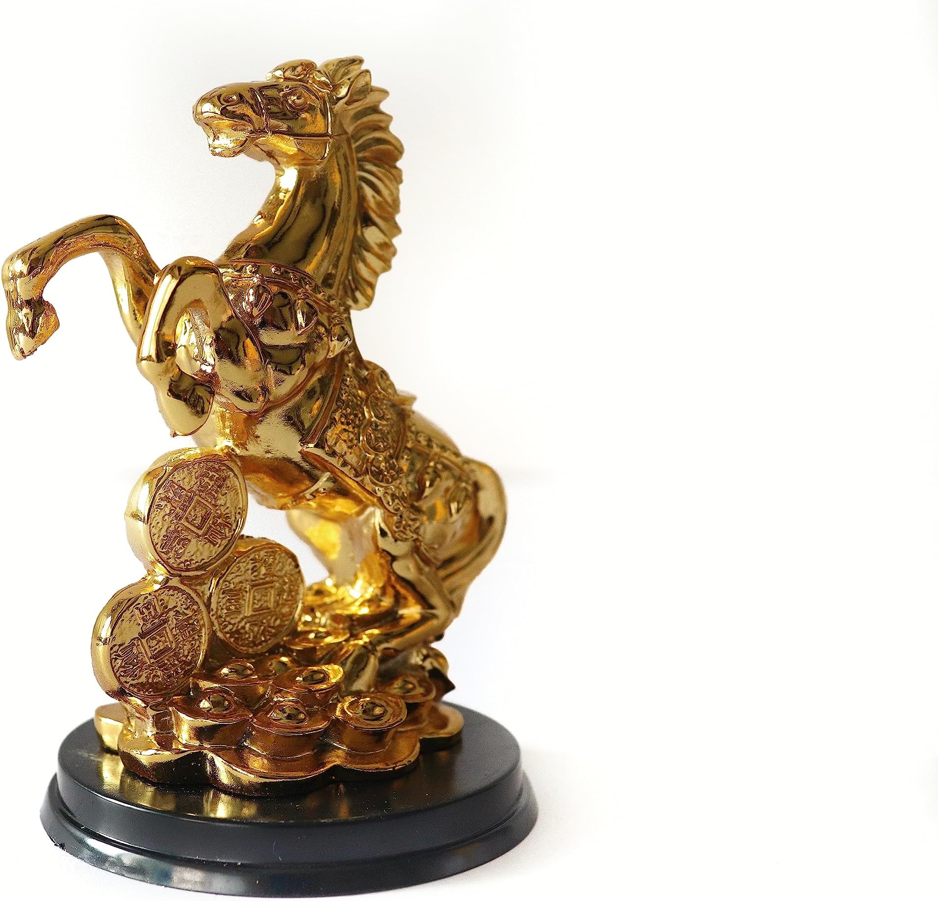 The Spiritual Living Feng Shui Horse | 4 Inch | Items for Good Luck | Money | Horse with Uplifted Legs | Small Show Pieces for Shelves | Statue for Home Decor | Vastu | Table Top Decorative Items |