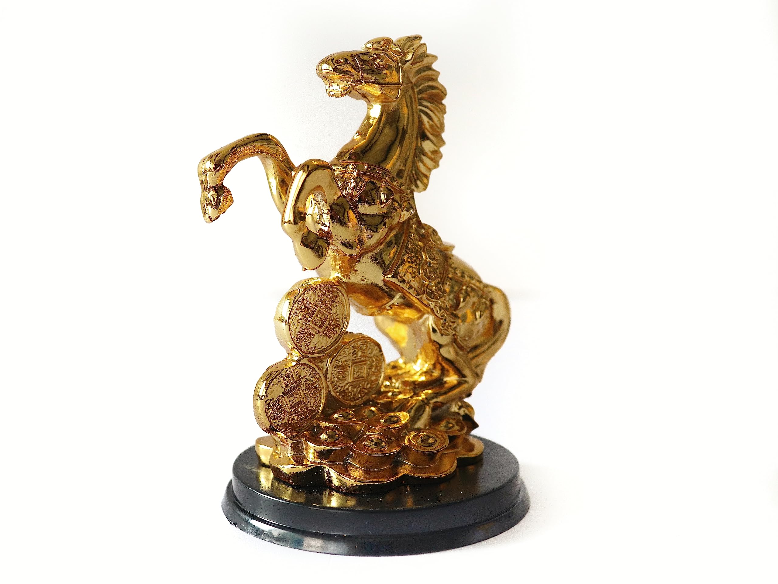The Spiritual Living Feng Shui Horse | 4 Inch | Items for Good Luck | Money | Horse with Uplifted Legs | Small Show Pieces for Shelves | Statue for Home Decor | Vastu | Table Top Decorative Items |