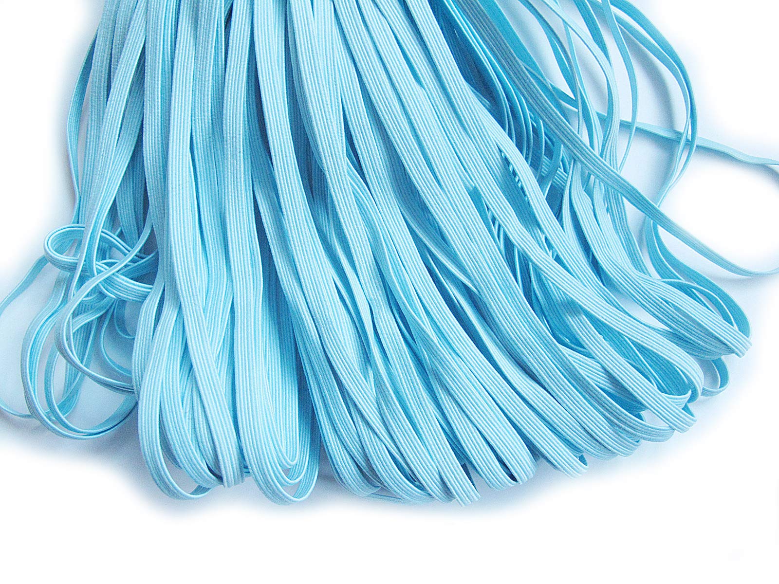 PrettyBoutique 6mm Corded Flat Cord Thin Elastic Dressmaking Waistband Headbands (Pale Blue, 10 Metres)