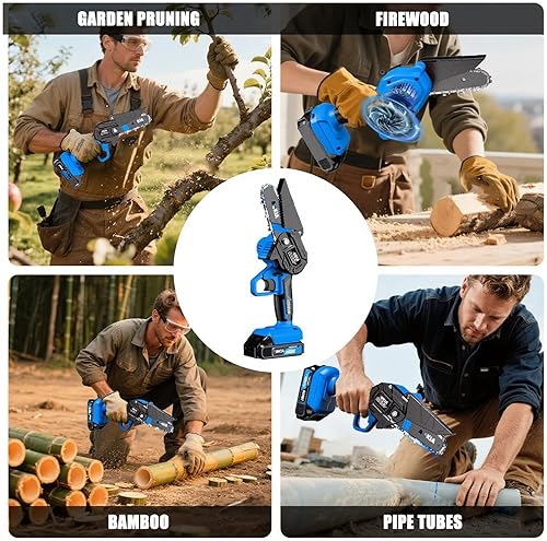 Miniatura 2 de AOKIA - Mini motosierra eléctrica inalámbrica, pequeña de 20V, de mano, con batería y cargador, sierra operada por batería para uso doméstico y