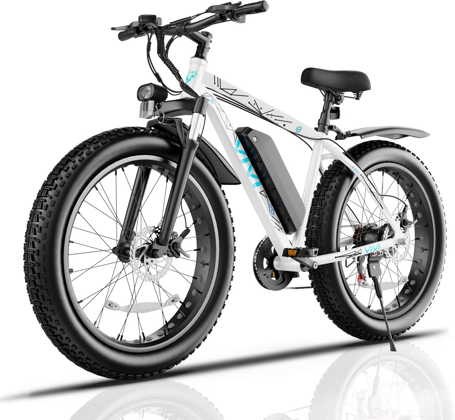 Vivi F26FUL Electrical Bike Peak 1000W 26″ x 4.0 Fats Tire Electrical Bike with 48V 13Ah Detachable Battery, 7Speed, Prime 26Mph, Cruise Management, As much as 60 Miles for Commuting, Seashore,Snow, UL2849 Licensed