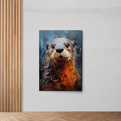 Fox Mother Cub Print, In The Style Of Stencil,Based, Ivory, Kids Wall Art, Kids Wall Art Display, Mom And Baby Animal Art Print, Decor Canvas, Wall