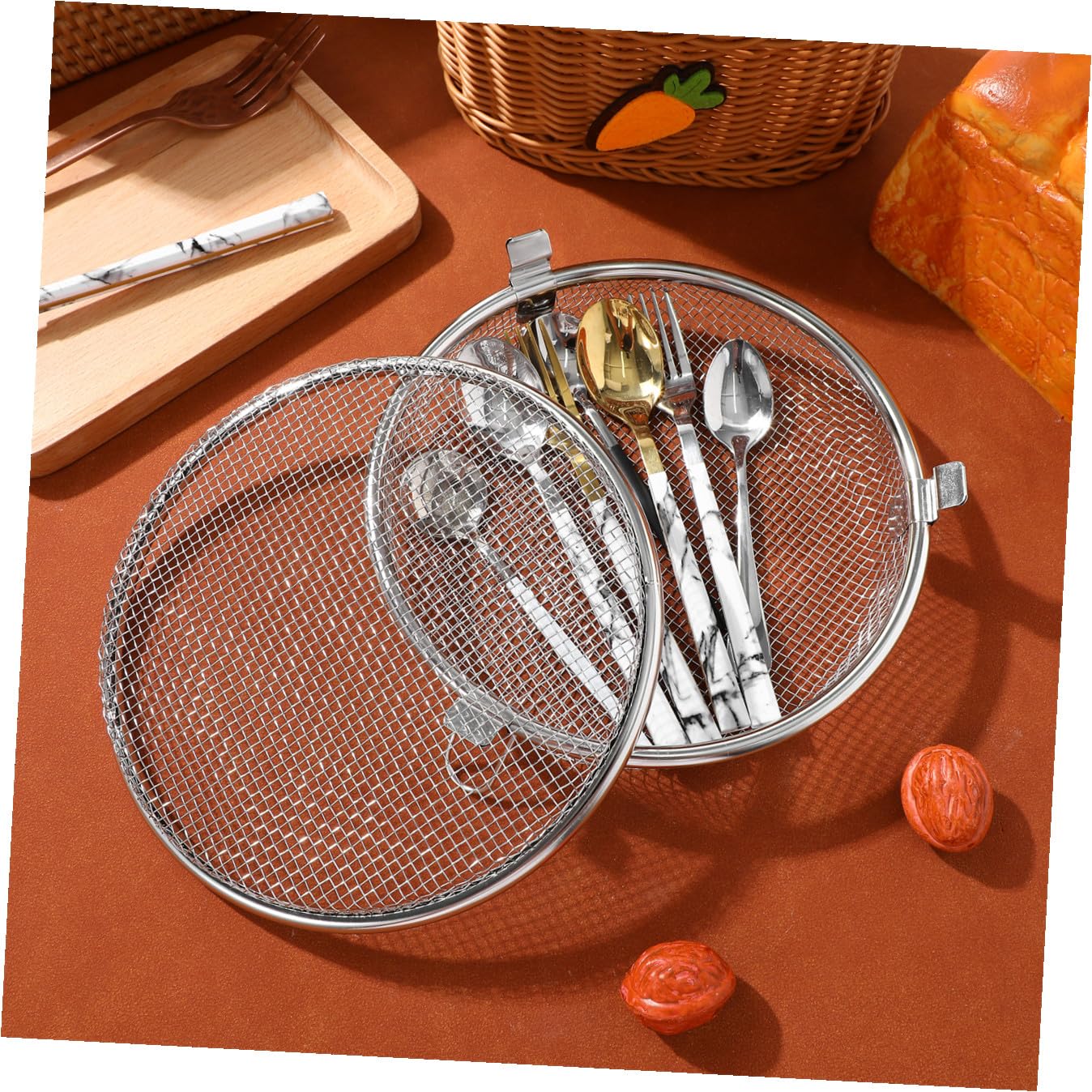Artibetter Cestello per Resistente ad Alta Temperatura Stili multipli in Acciaio Inossidabile Porta Posate e Utensili da Cucina Design Compatto e Maneggevole Lavastoviglie