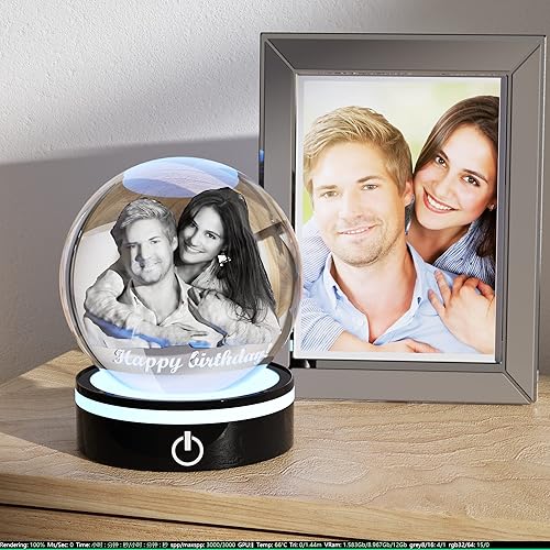 Miniatura 2 de Foto personalizada de cristal 3D, regalo conmemorativo conmemorativo de aniversario de cumpleaños personalizado para tu ser querido, imagen 3D en