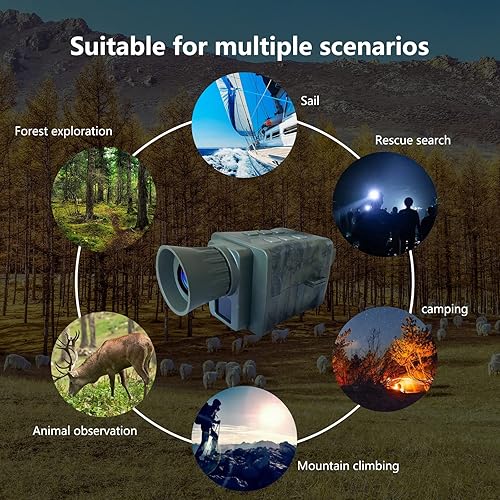 Vista 3 de NV3000 Monocular digital de visión nocturna con tarjeta de 32 GB, 4k ultra claro 36MP a todo color 7 niveles 5X zoom digital infrarrojo detección