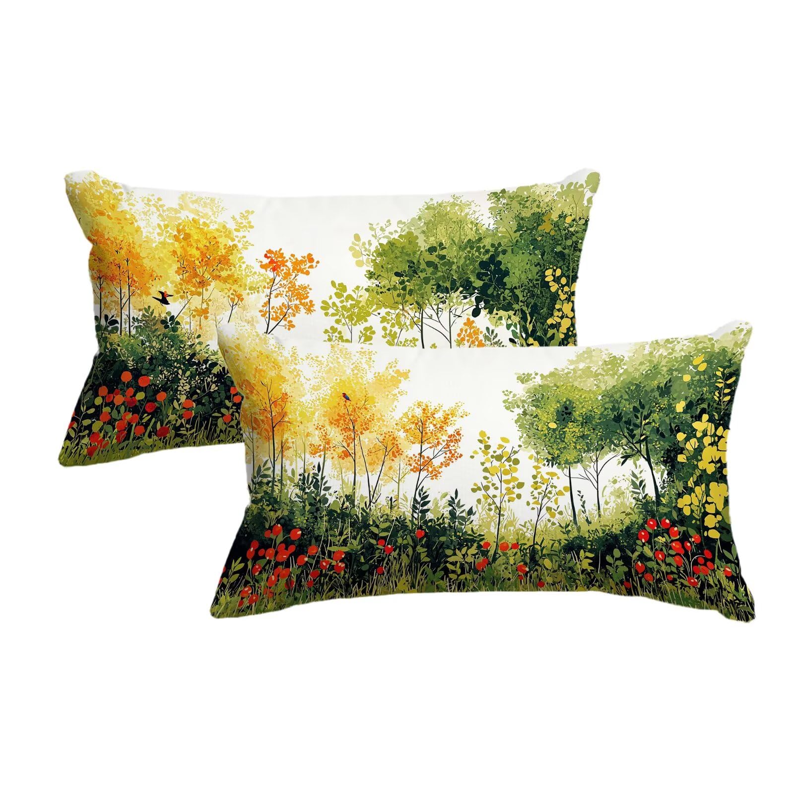 Taie Oreiller 40x80 Housse de Coussin Paysage Décoratif Canapé Salon Chambre Lot de 2