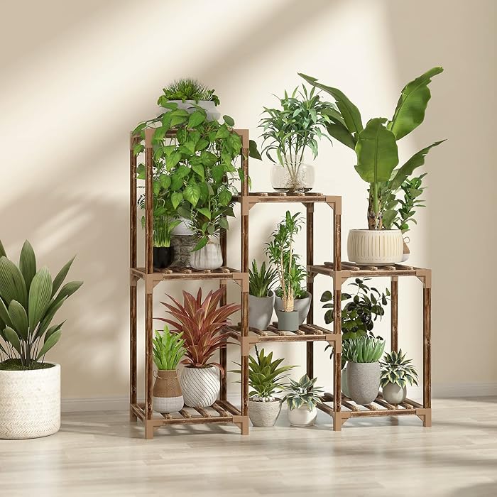 Buy cfmour Plant Stand Indoor Outdoor,Wood Plant Shelf for Indoor