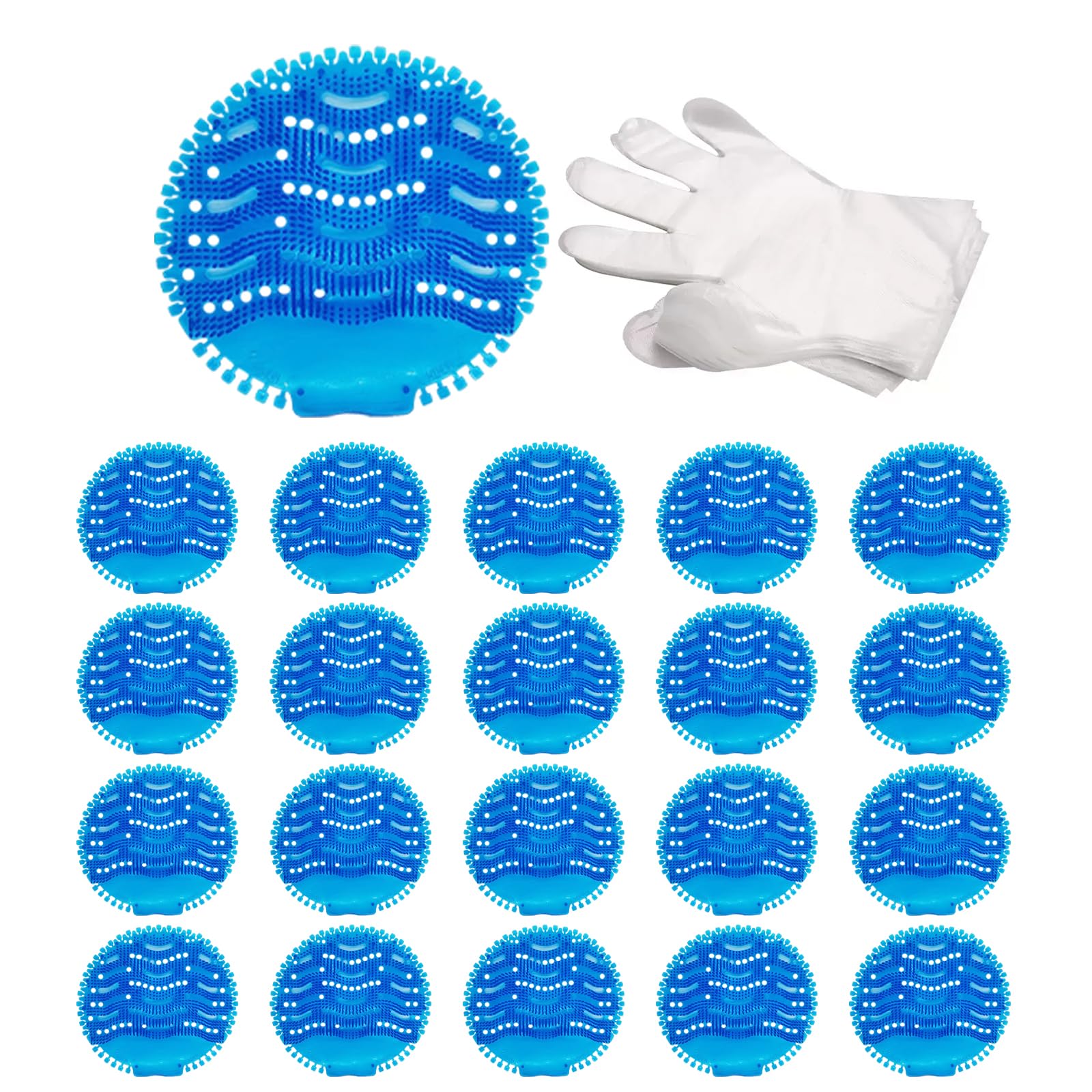 Urinal Screen Deodorizer, 20 Pack, for Toilets in Bathroom Office Stadiums Schools,Ocean Breeze Scent, 30-Day Freshness, with Free Gloves