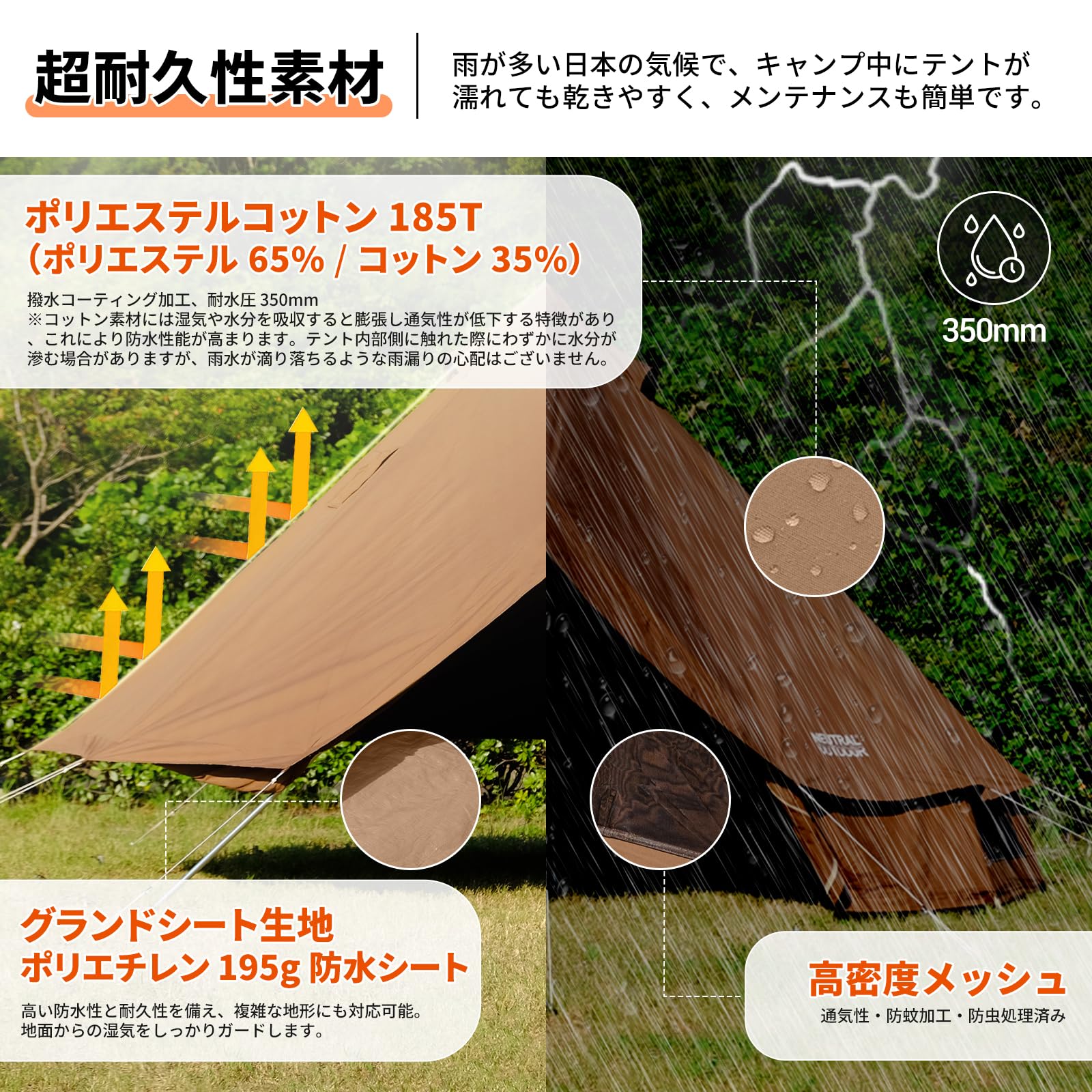 Amazon.co.jp: 【日本ブランド】NEUTRAL OUTDOOR ベルテント ワン