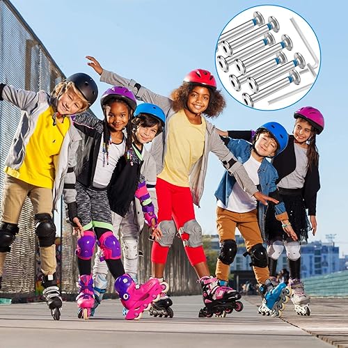 Miniatura 3 de 20 juegos de tornillos de rueda de patinaje en línea Tornillos hexagonales con 2 piezas de herramienta de instalación