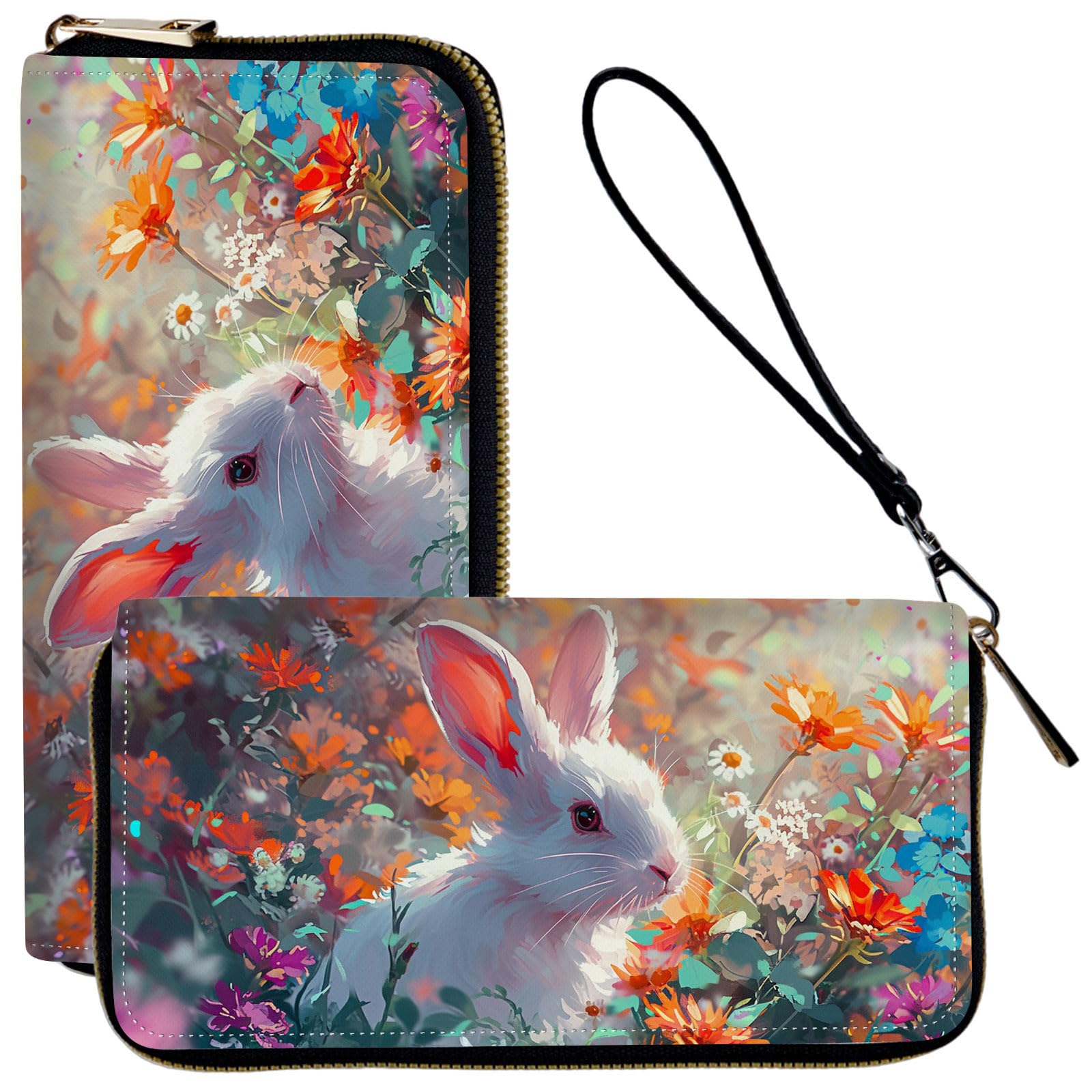 ACWDMKH Ladies Wallet,Clutch Purses for Women Wallets Leather Credit Card Holder for Women Wristlet Slim Small Cute with Zipper,Thin RFID Blocking