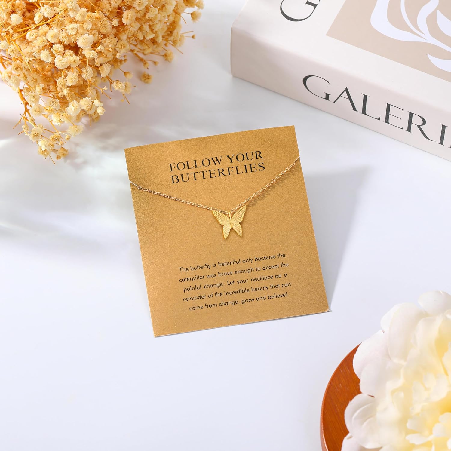 Golden Necklace for Women Virgin Mary Angel Butterfly Necklace Sister New Mom Friendship Necklace Birthday Christmas Gift - Image 5