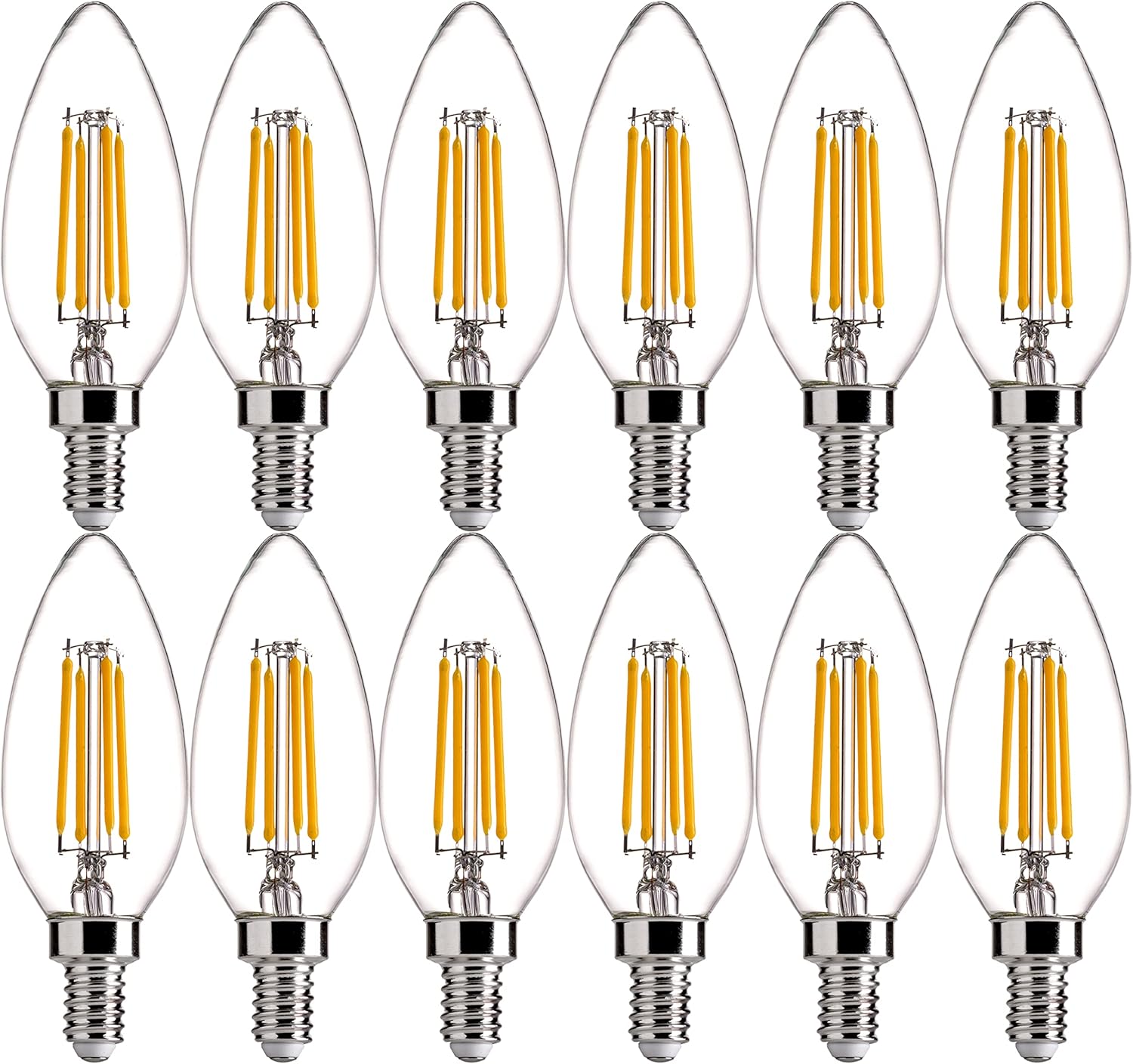 FLSNT 60W Equivalent LED Candelabra Bulbs, Dimmable LED Chandelier