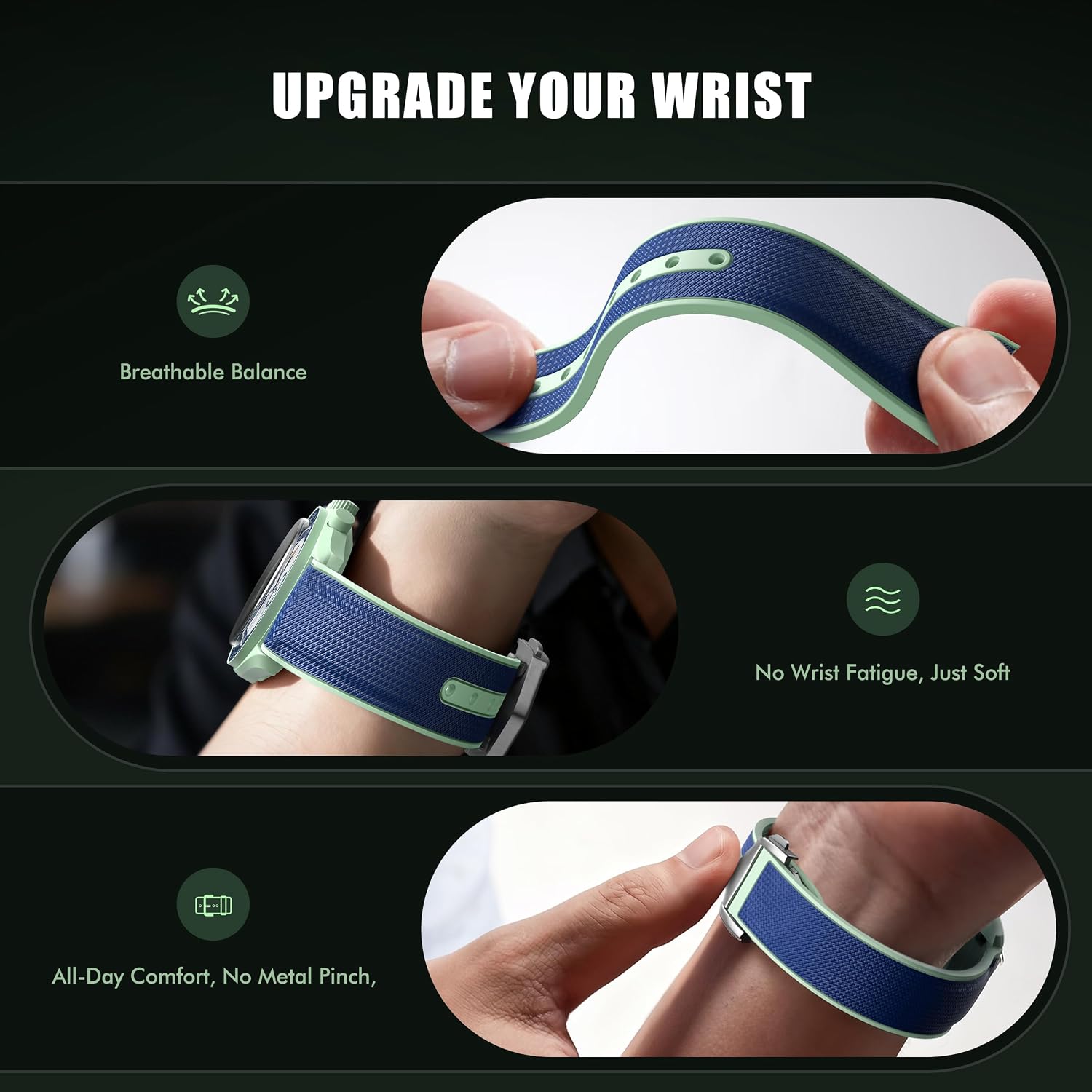 Band for MoonSwatch Watch, Extra Long Folding Buckle Strap Compatible Swatch Omega Speedmaster, Curved No Gap Replacement Strap for Omega x Swatch Large Wrist Men Women