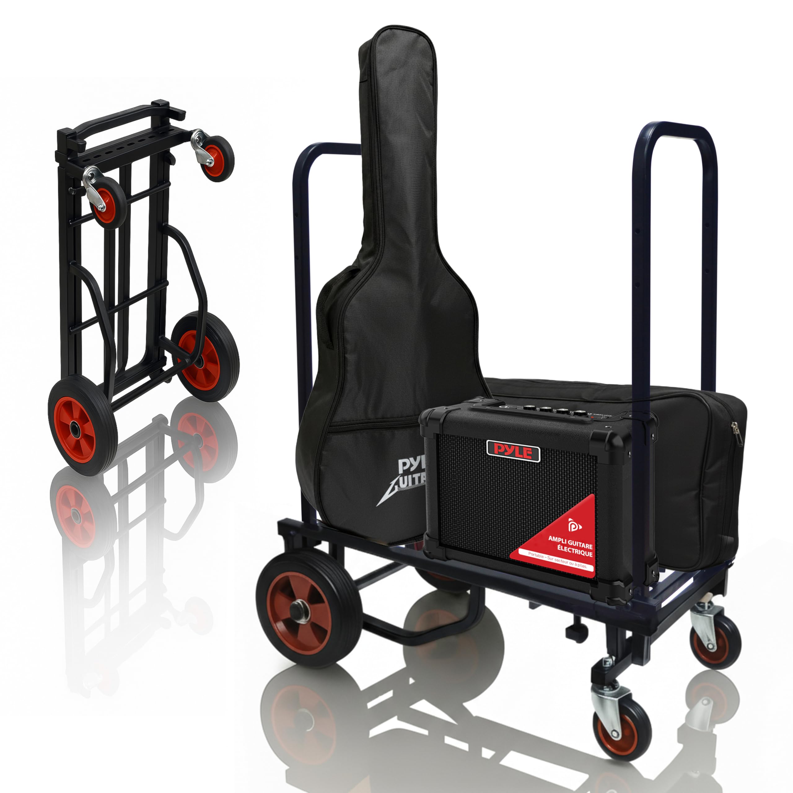 Pyle Chariot de Transport/Manutention, Chariot Pliable/Déménagement, avec Roues R-Trac, Extensible de 70 à 112 cm
